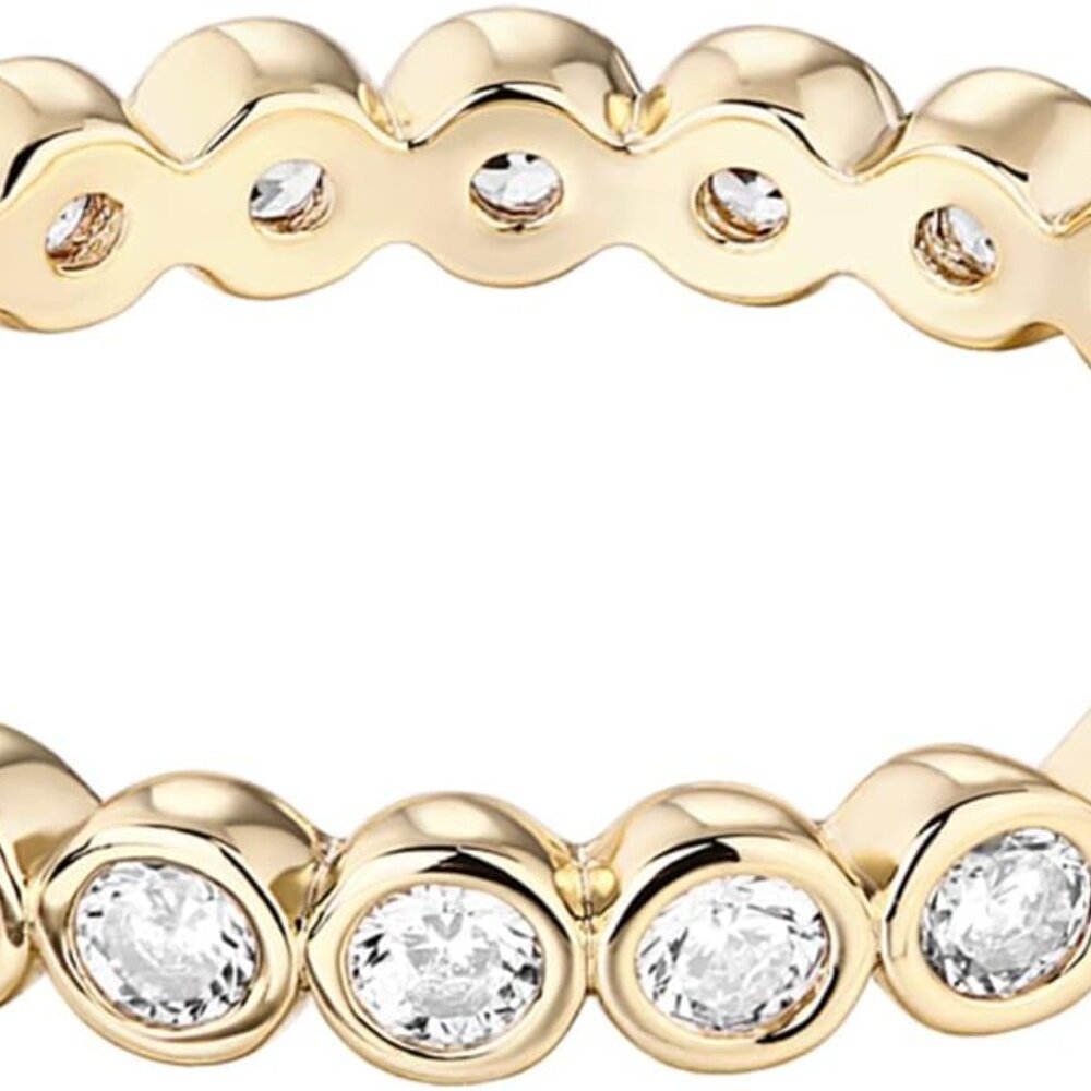 Elegant 14k Gold Stackable Ring Featuring Cubic Z… - image 3